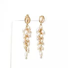 Shadow Diamond & Pearl Earrings