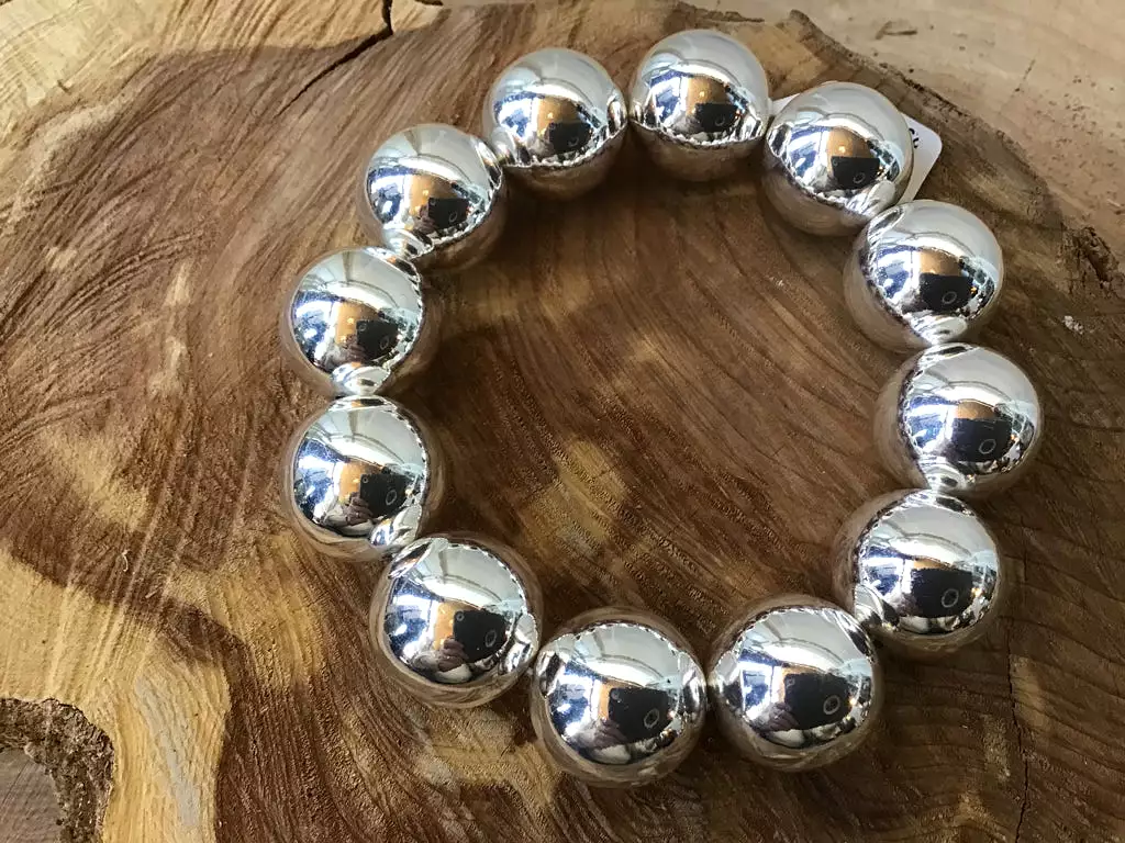 Silver Ball Stretch Bracelet