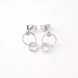 Silver Crystal Link Earrings