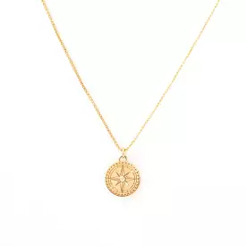 Small Compass on Extra Small Box Chain Necklace