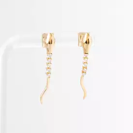 Snake Diamond Tennis Earrings