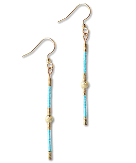 Sprinkles Earrings - Gold/Turquoise