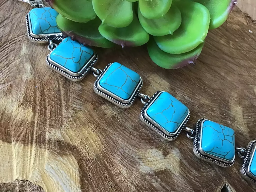 Square Turquoise Magnetic Bracelet