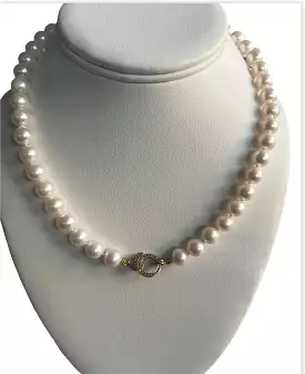 S.Row Designs Freshwater Pearl Necklace with Diamond Claw