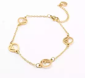 Stainless Steel Bracelets Exquisite Elegant Hollow F Letter Charm Chain Trendy Bracelet For Women X4493220