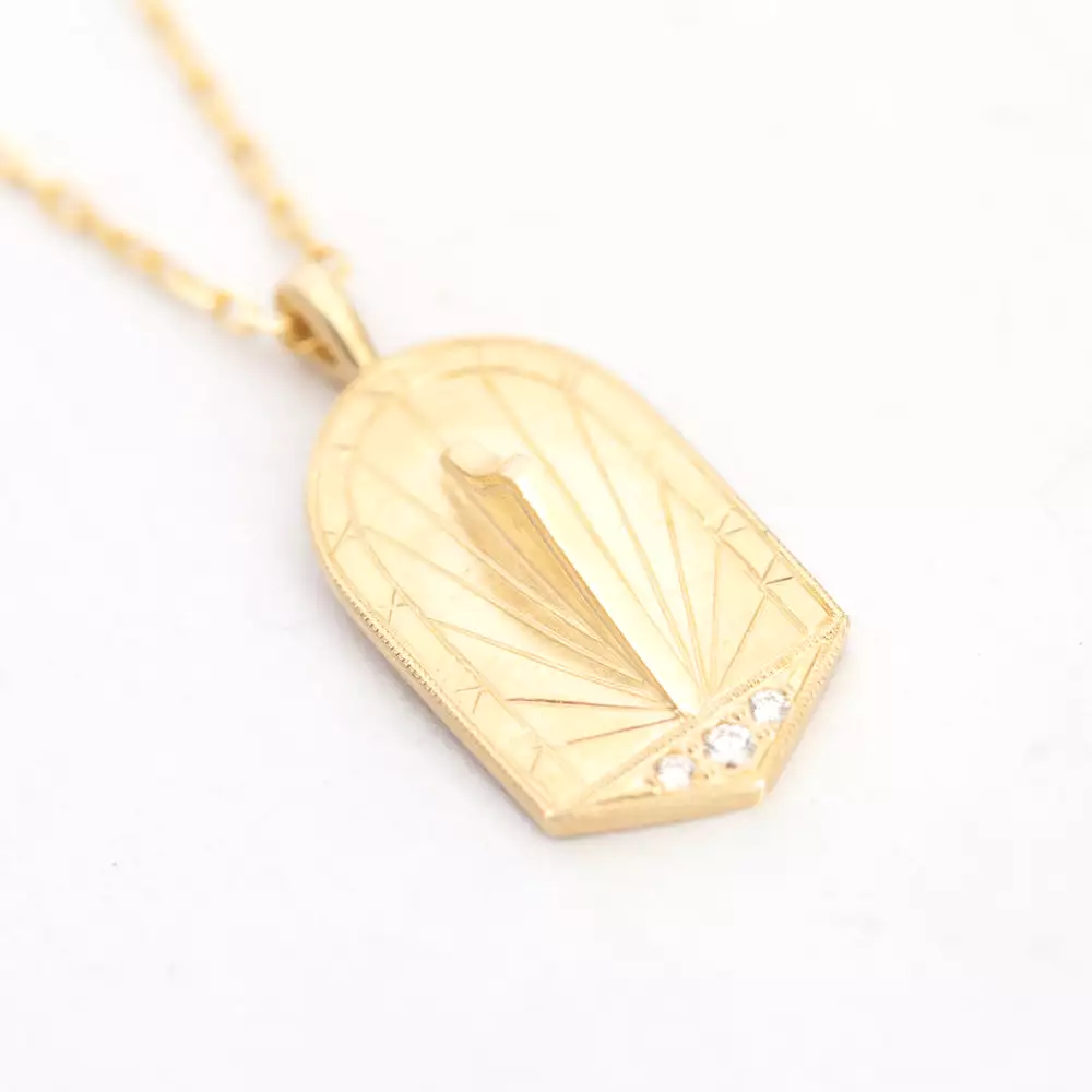 Sundial Medallion Pendant Necklace