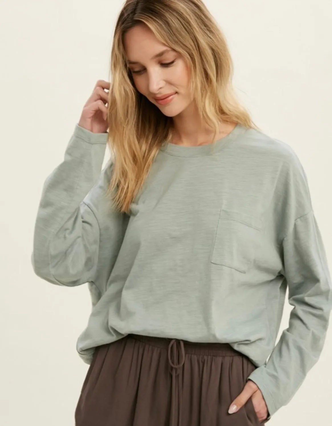 The Terry Oversized Long Sleeve Tee in 2 Colors