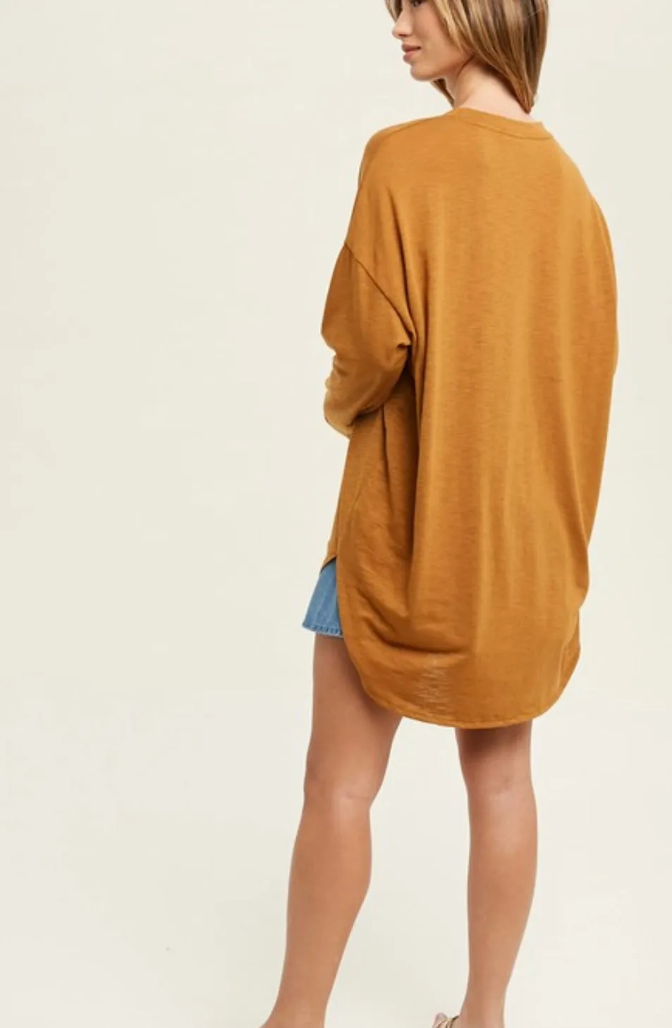 The Terry Oversized Long Sleeve Tee in 2 Colors