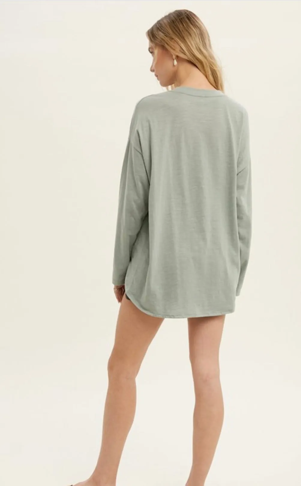 The Terry Oversized Long Sleeve Tee in 2 Colors