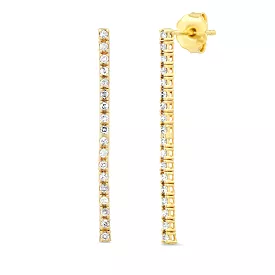 Thin Tennis Dangle Stud Earrings, 22 Diamonds, Lab Grown