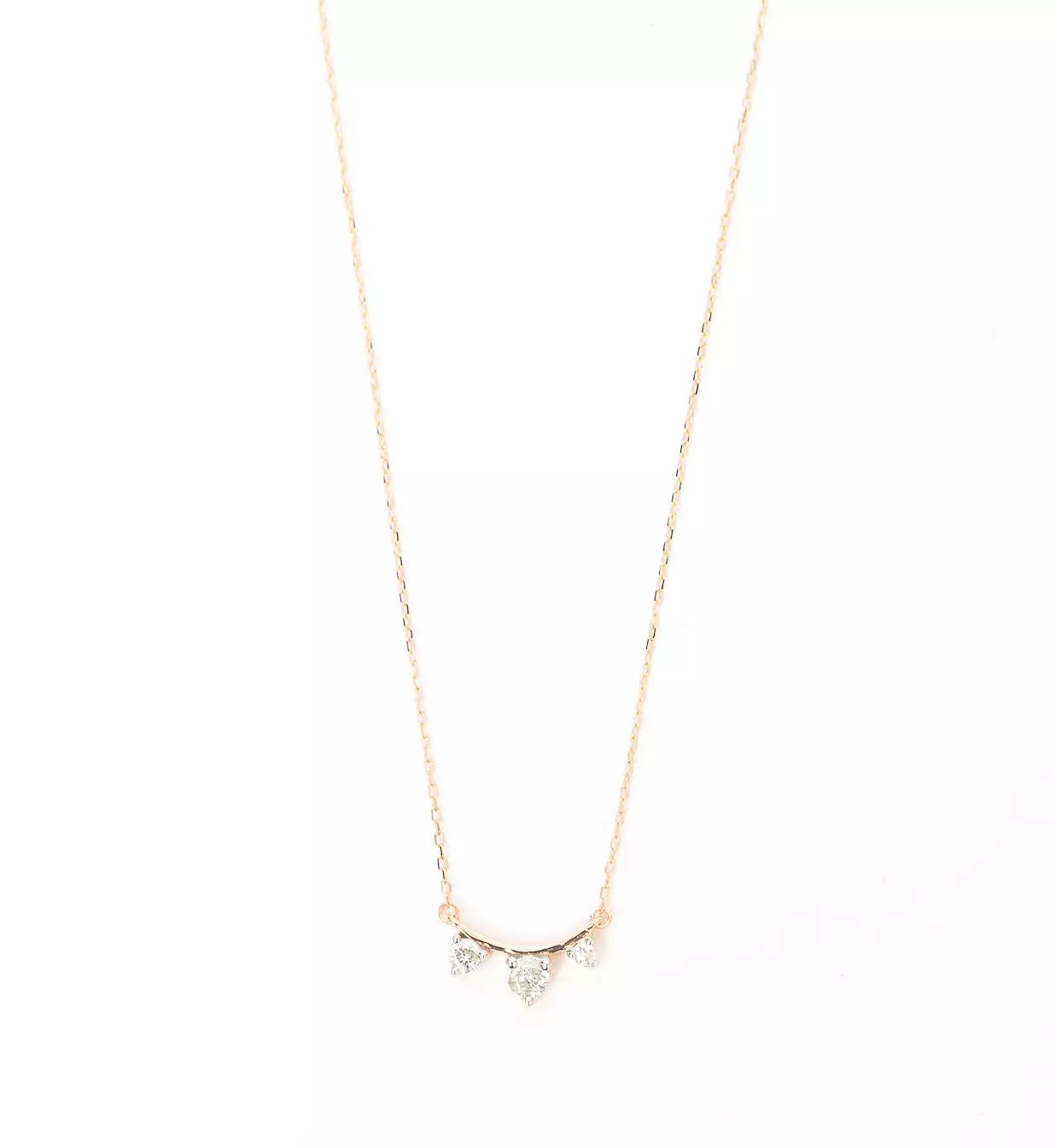 Three Diamond Amigos Curve Necklace