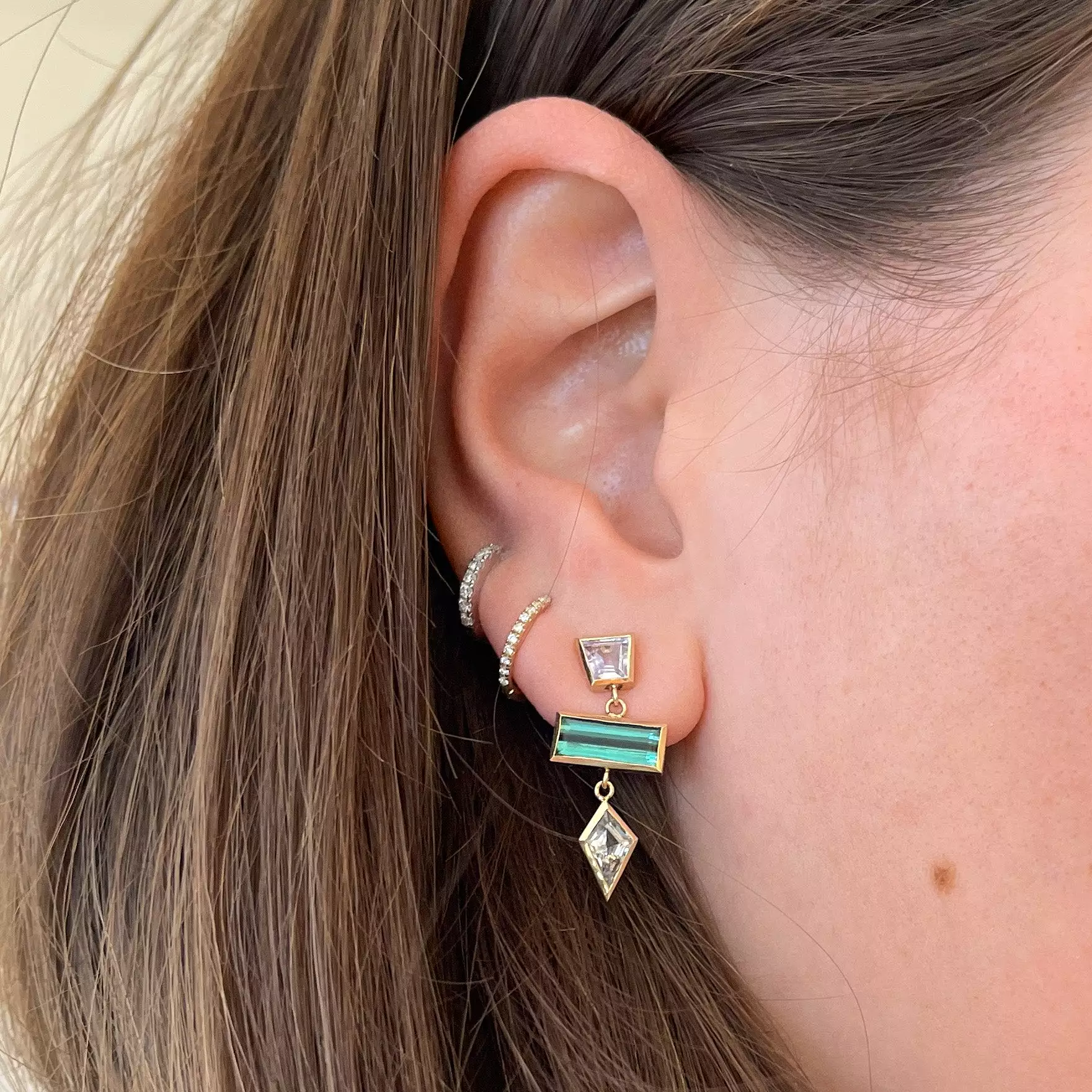 Three Tier Grande Interlock Earrings