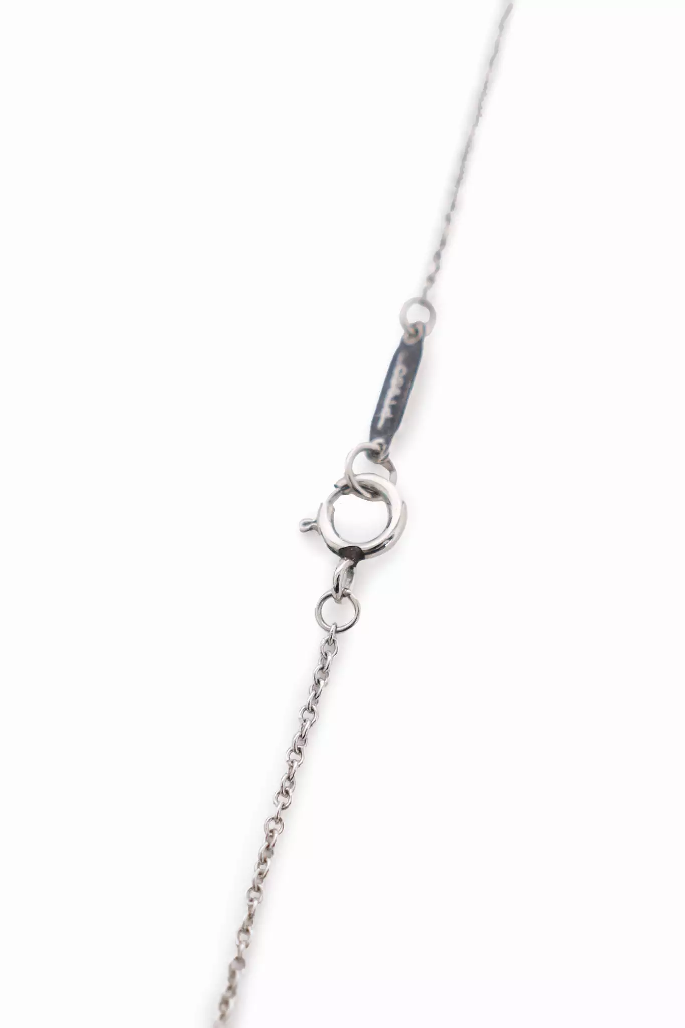 Tiffany & Co. Platinum Diamond Oval Key Pendant Necklace