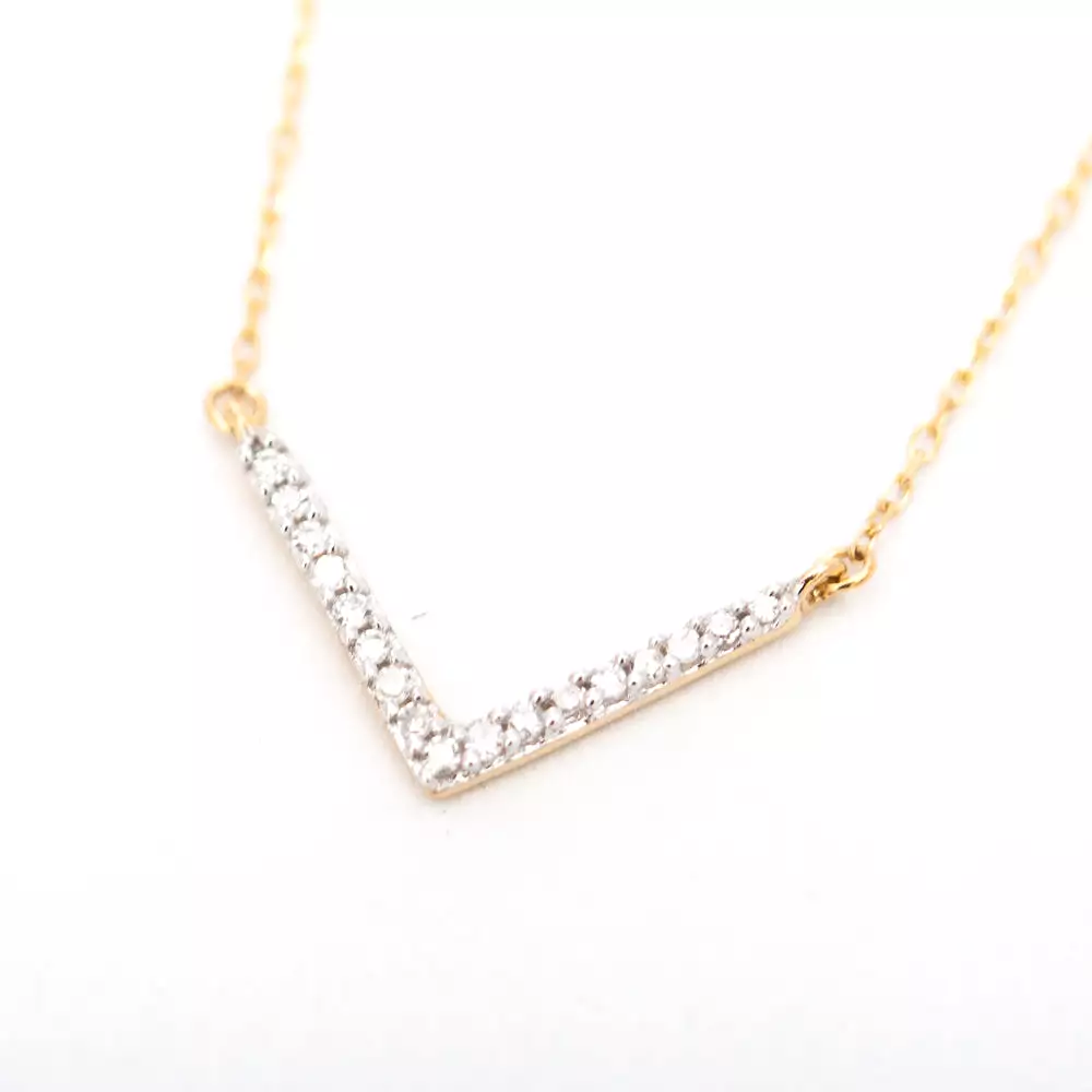 Tiny Pavé V Necklace