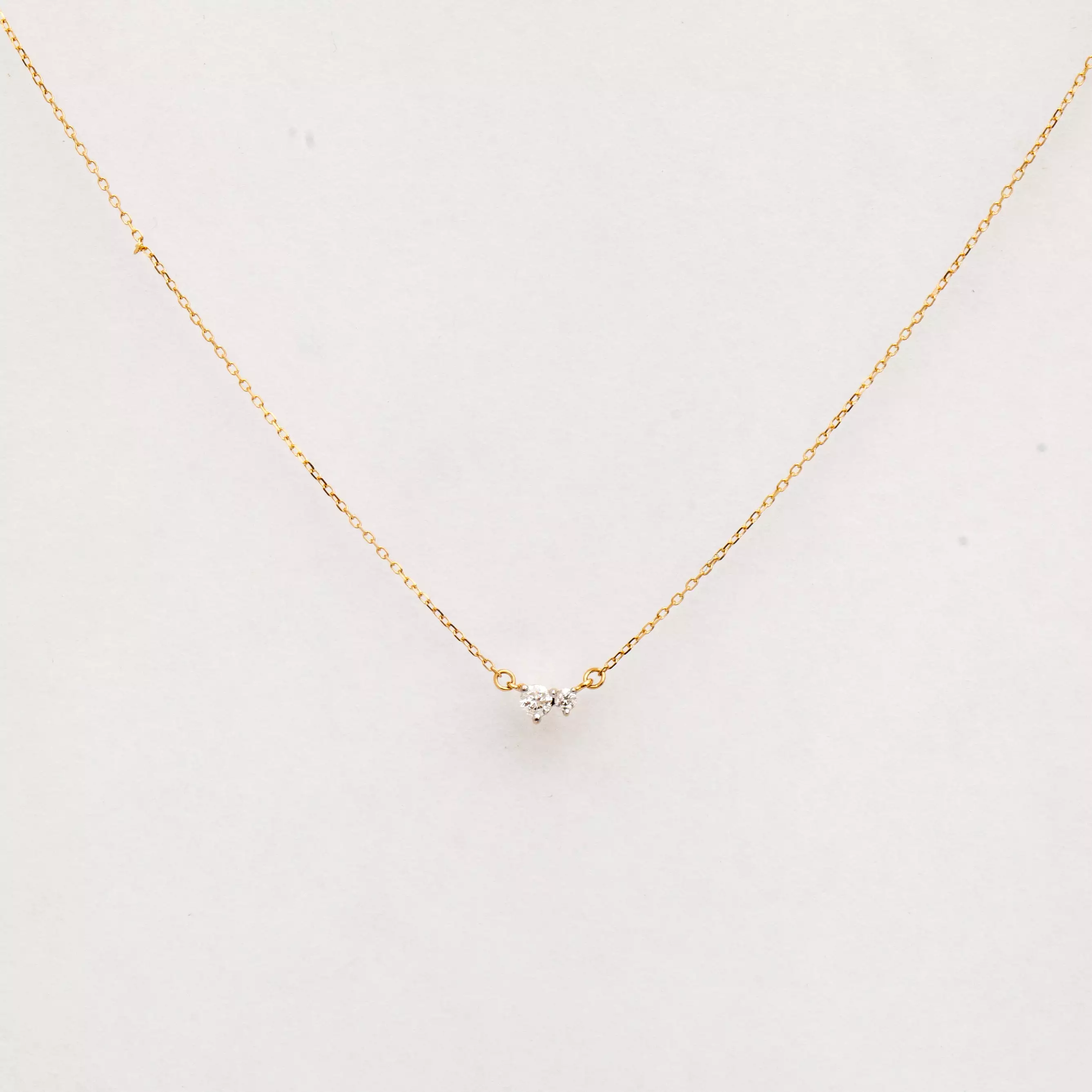 Tiny Two Diamonds Amigos Necklace