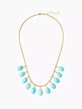 Turquoise & Diamond Fringe Necklace