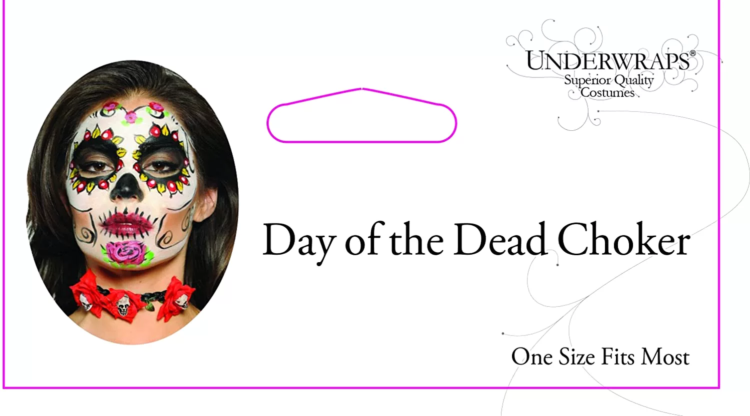 Underwraps Women's Day of The Dead Costume - Rose Choker Necklace