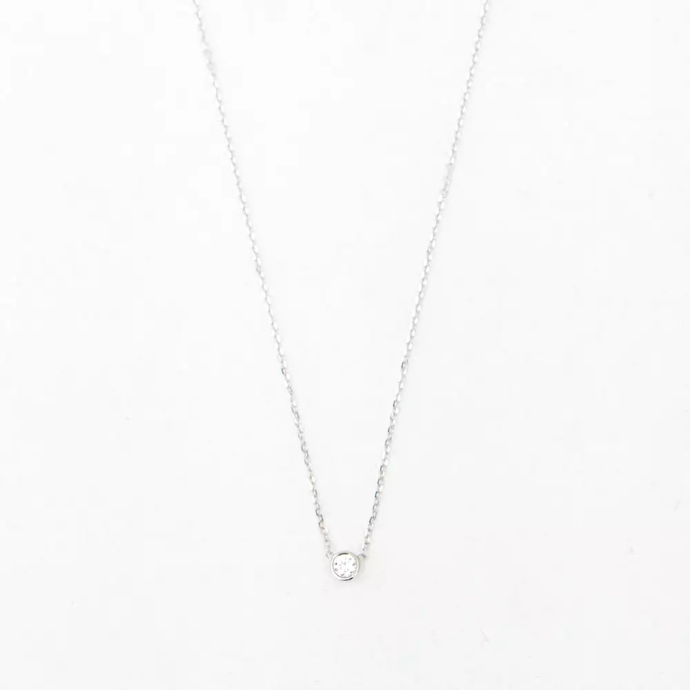 White Gold Barely-There Diamond Necklace