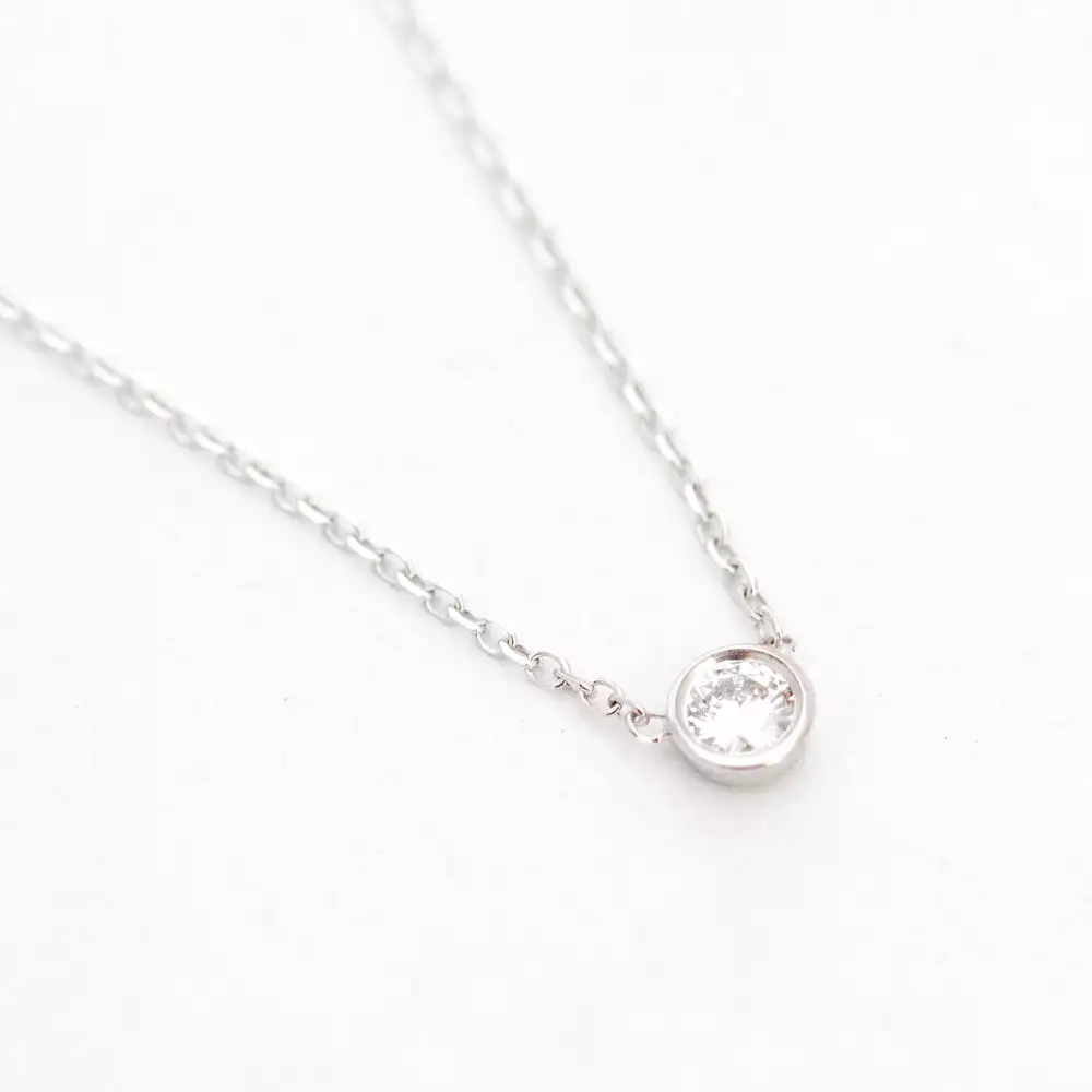 White Gold Barely-There Diamond Necklace