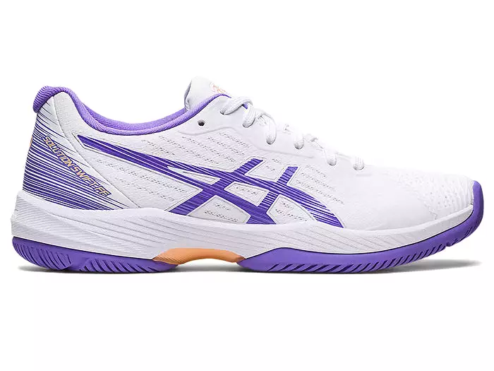 Women's Asics Solution Swift FlyteFoam, White/Amethyst, 10.5 B Medium