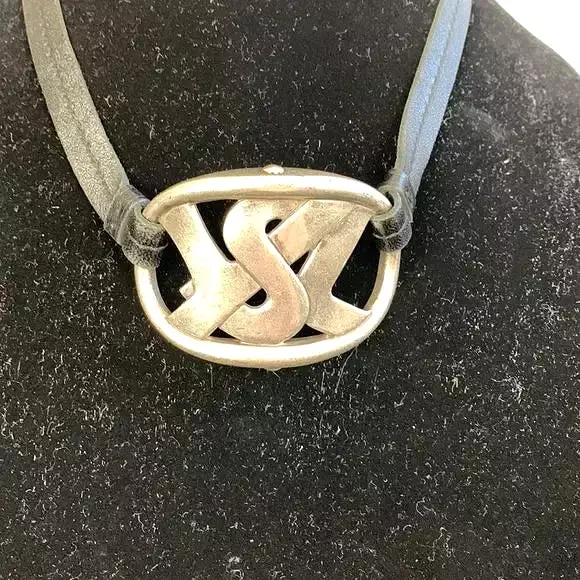 Yves St Laurent Logo Choker Necklace/ Wrap Bracelet